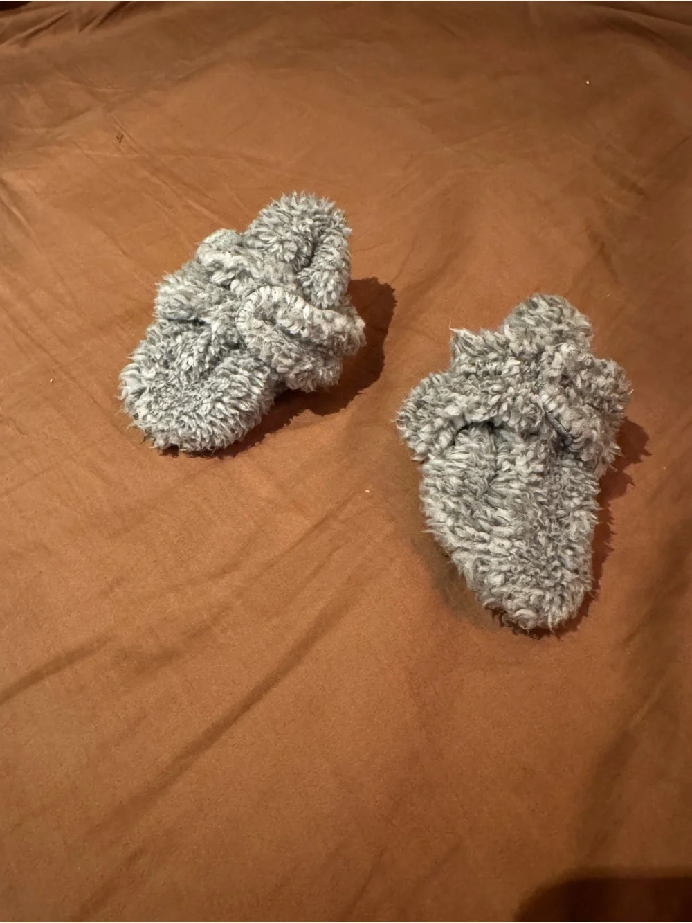 Zutano Plush Gray Baby Walker Shoes